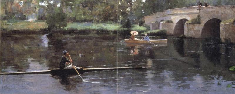 John Lavery The Bridge at Grez